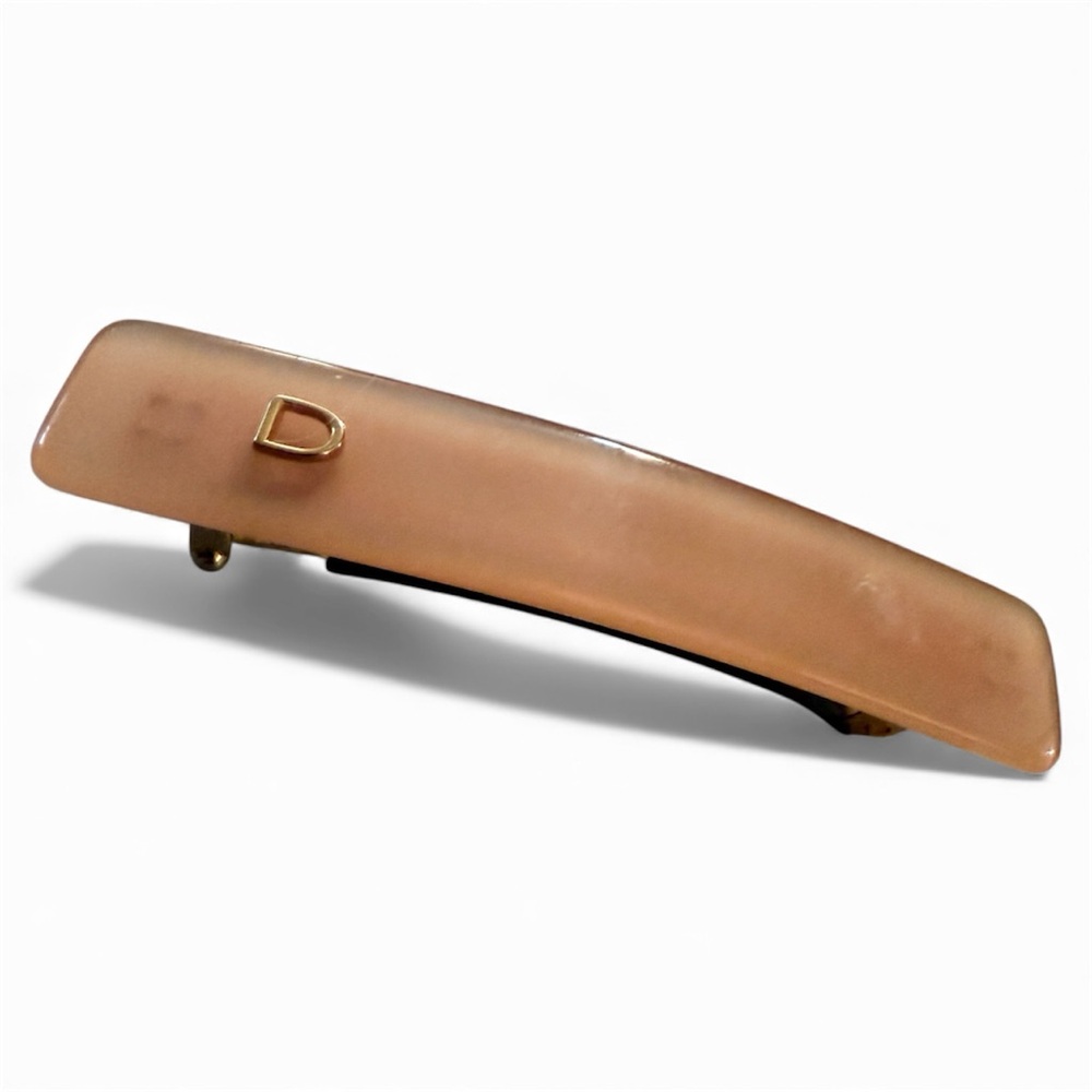 1980’s Vintage Devisage Paris Hair Clip Barrette in Carmel Brown, 3”, Deadstock - Picture 3 of 5